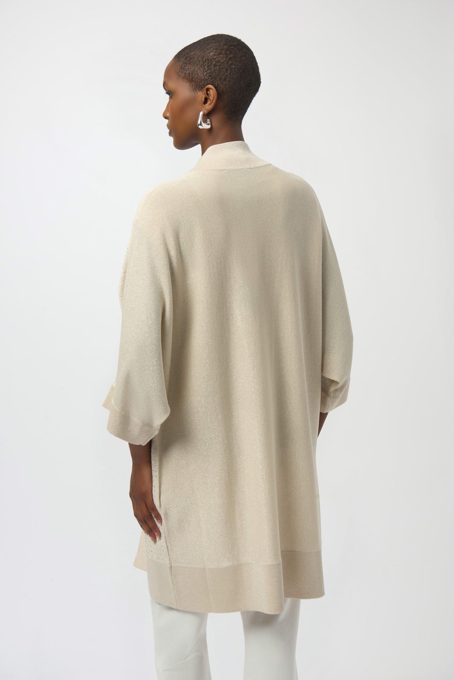 Joseph Ribkoff Sweater Knit Cover-Up with Iron-On Detail Birch 254937