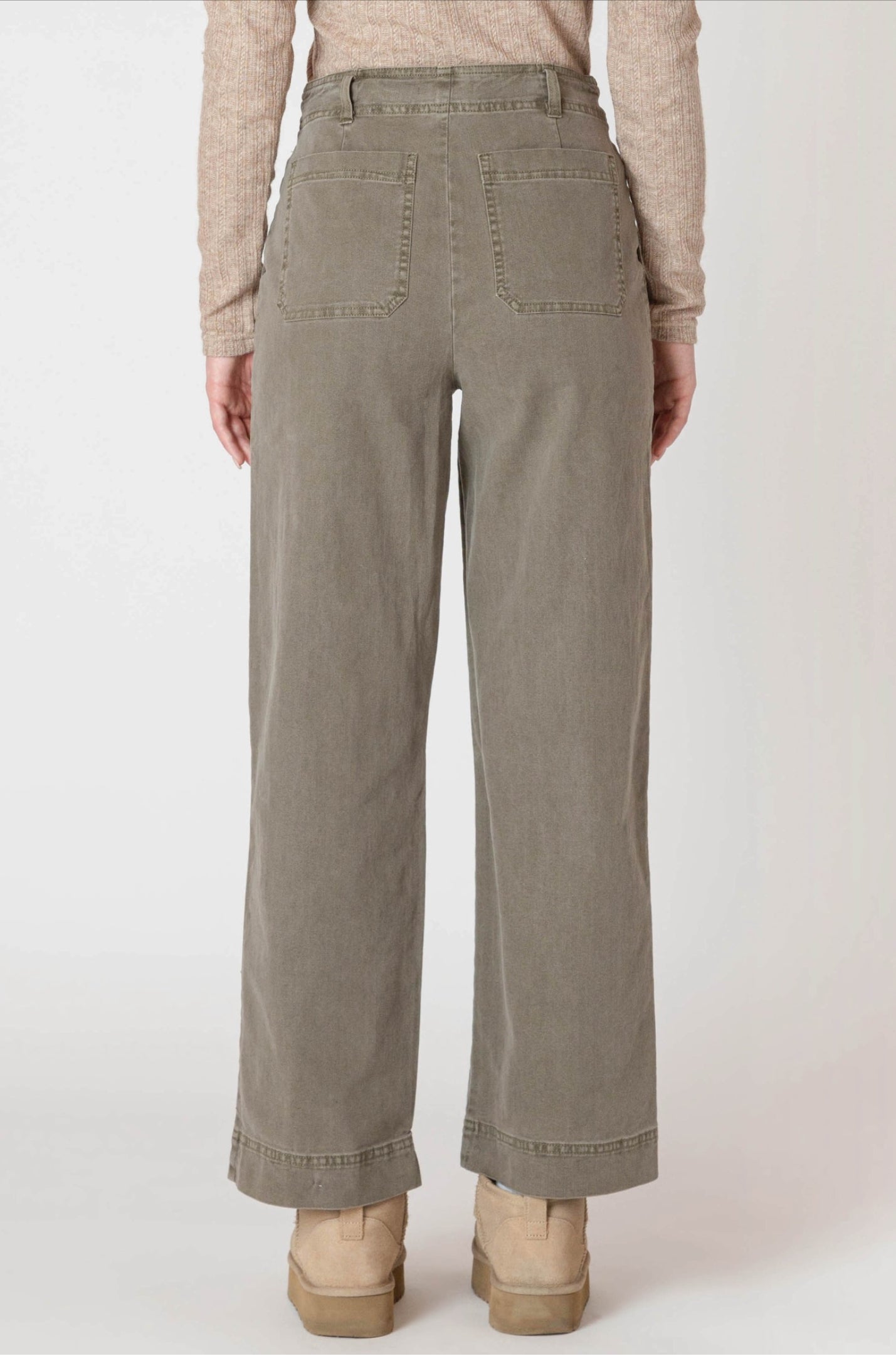 Room 34 Straight Leg Pants Army Green