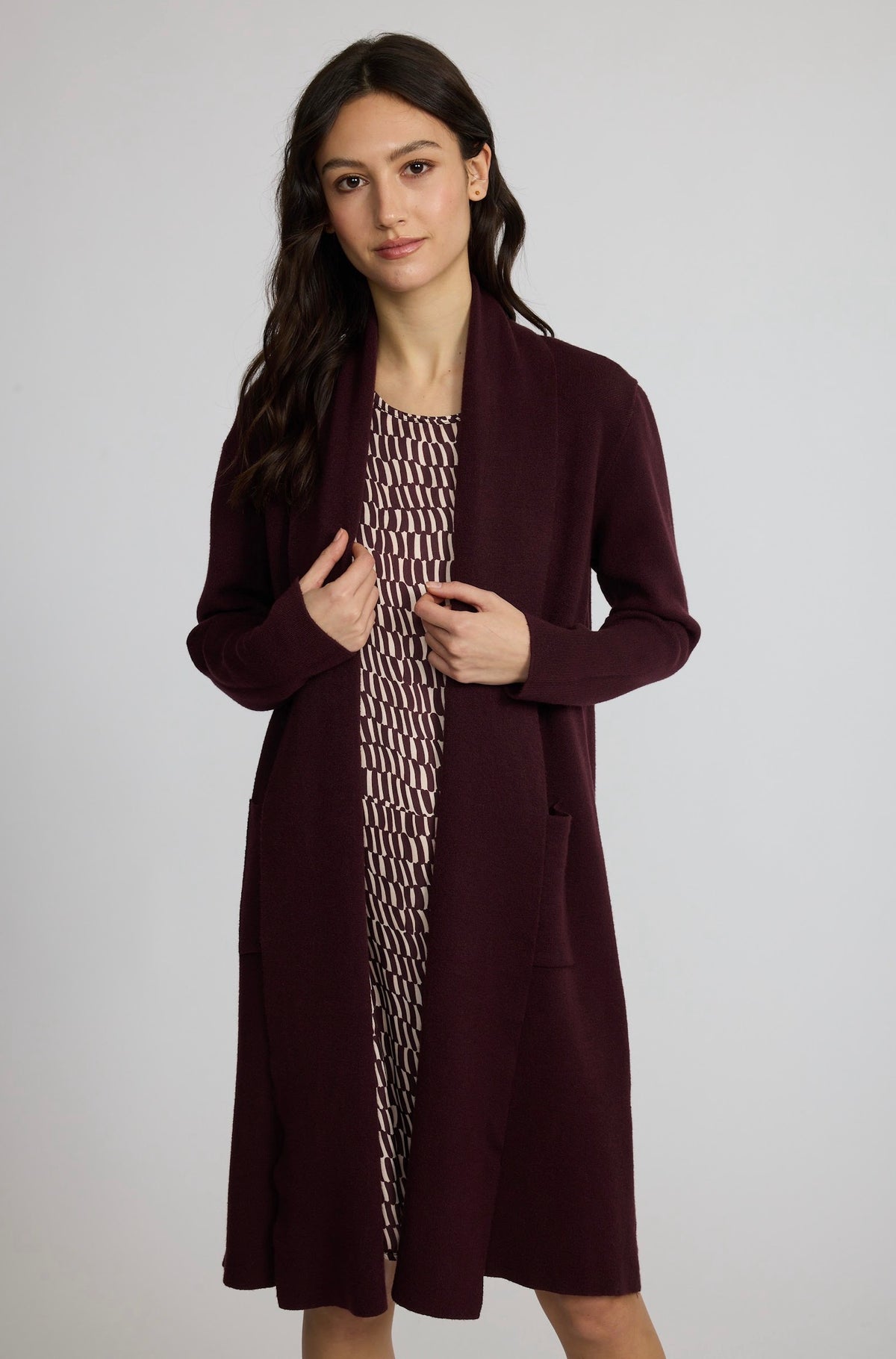 Pistache Long Fine Knit Coat Cardigan Ruby