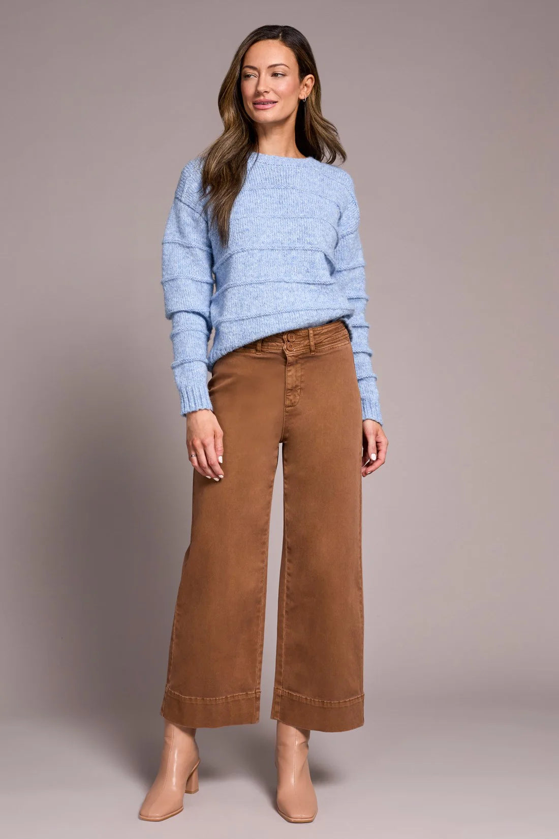 Tribal Stretch High Rise Palazzo Pants Walnut