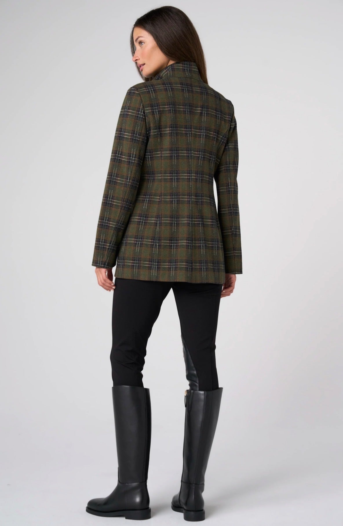 Liverpool Funnel Neck Field Jacket Olive Plaid