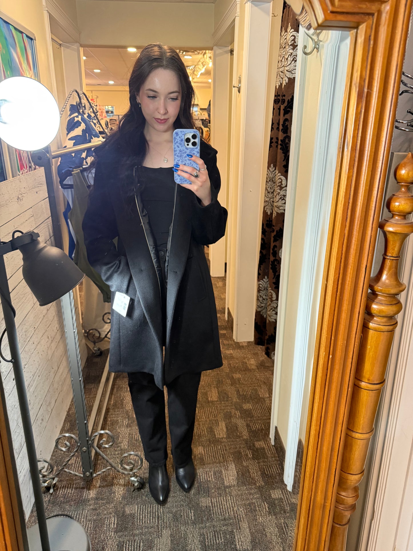 Frandsen Long Wool Coat Black