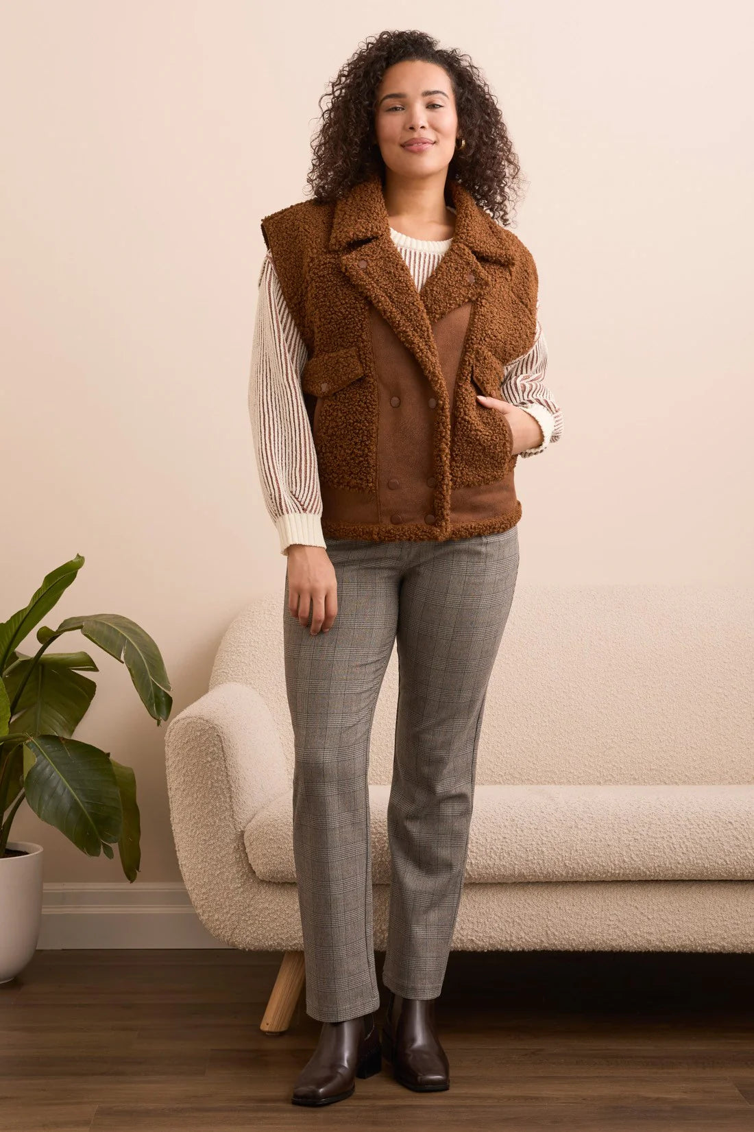 Tribal Sleeveless Sherpa Vest