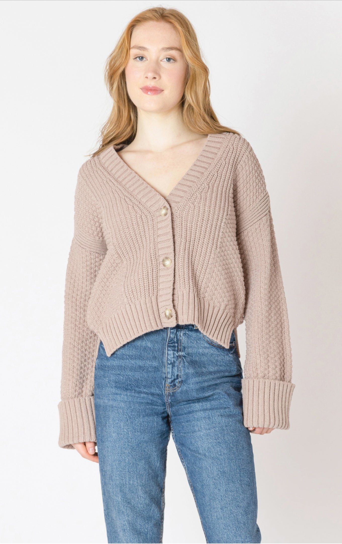 Dex Warm Taupe Cardigan