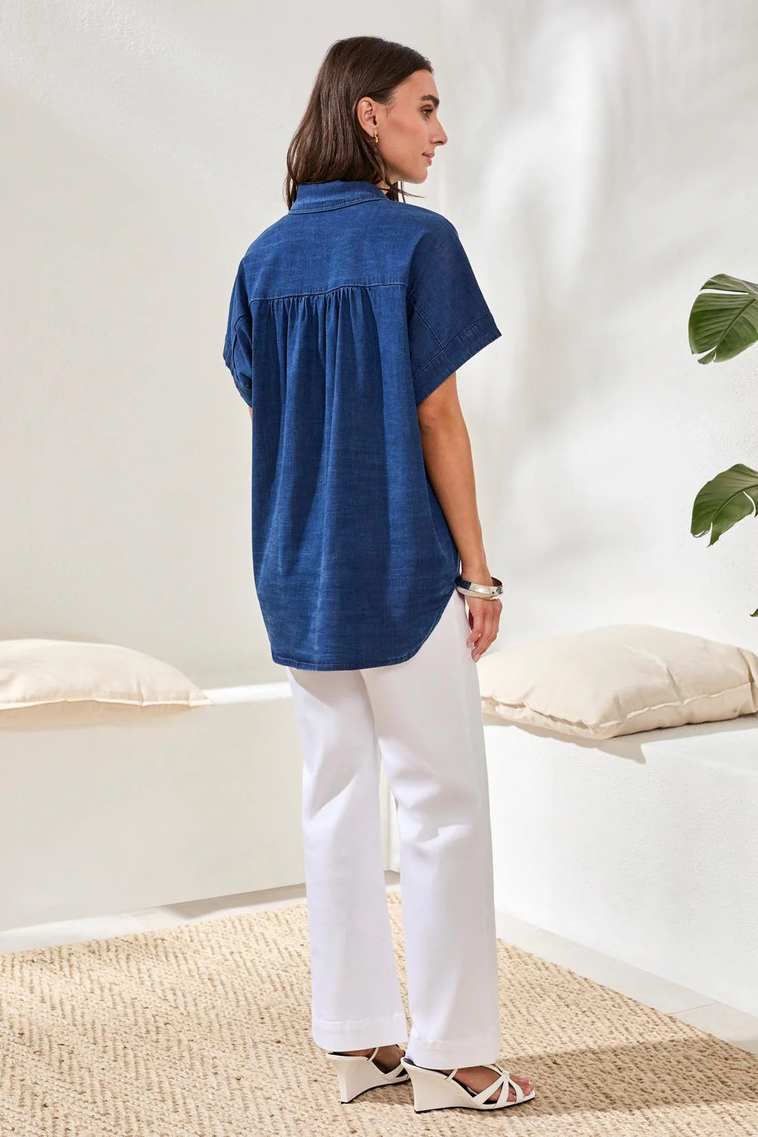 Tribal Soft Drape Denim Shirt