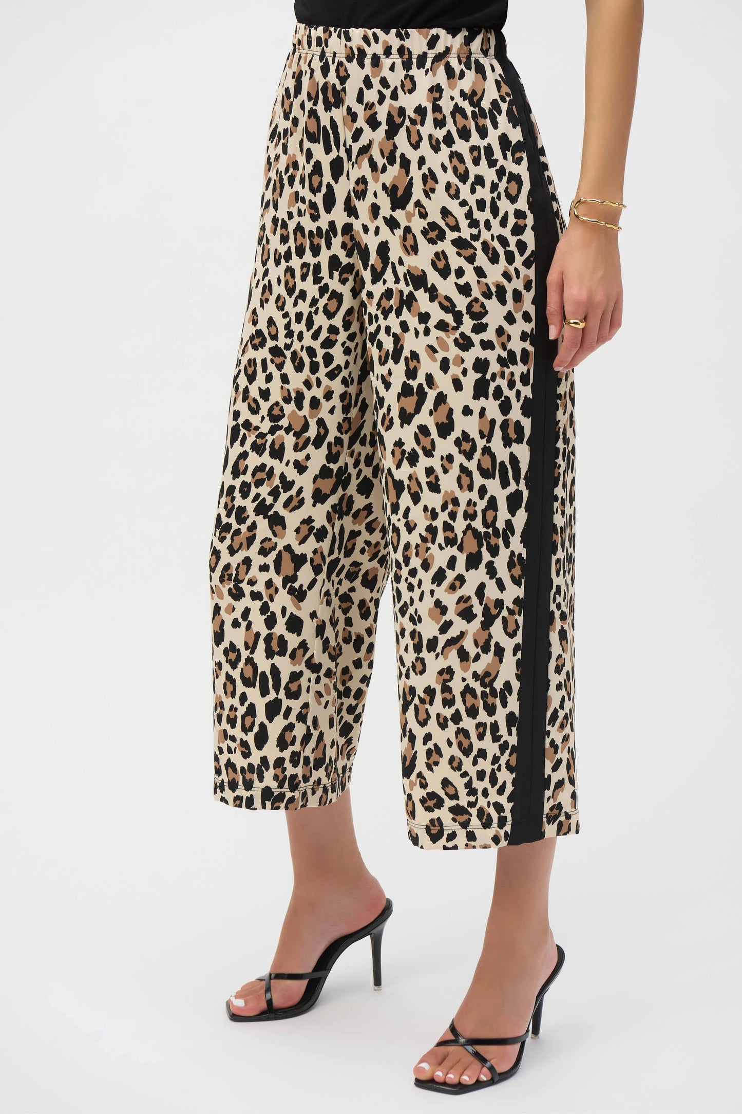 Joseph Ribkoff Woven Animal Print Culotte Pants 252235