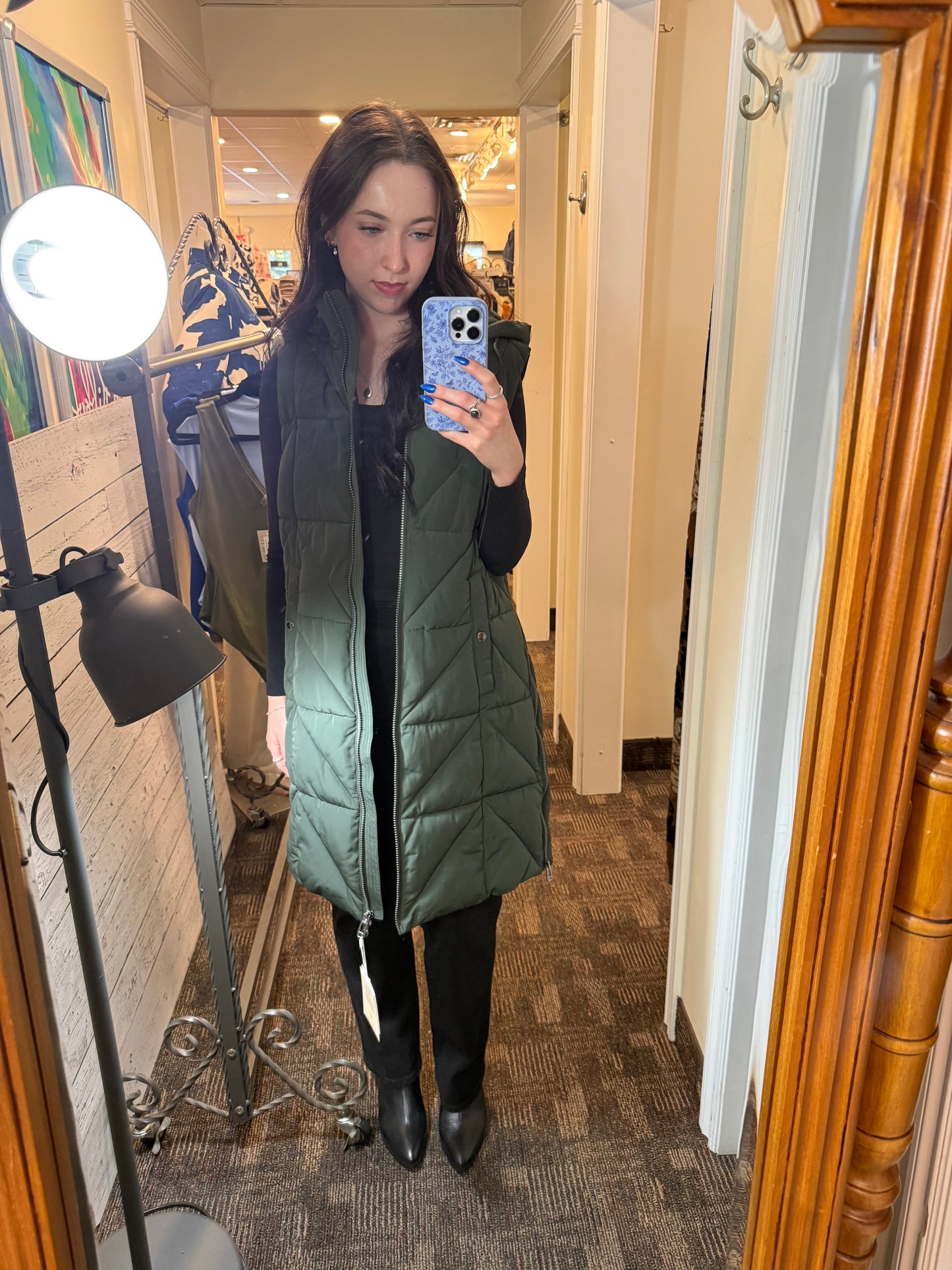 Frandsen Green Puffer Vest Olive Green