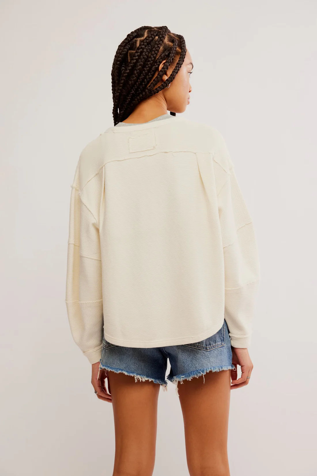 Free People Total Eclipse Tee Sweater Clean Ivory