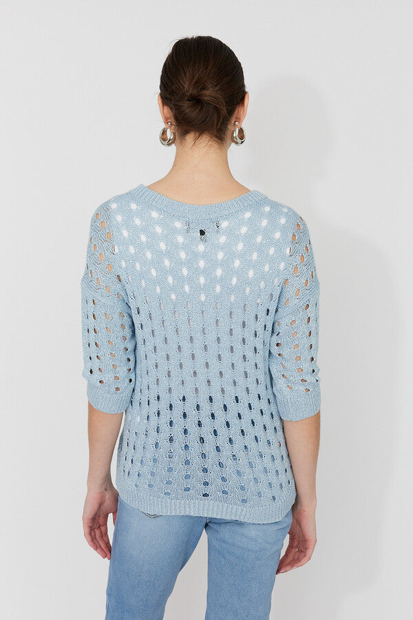 Frank Lyman Lightweight Knit Sweater Blue