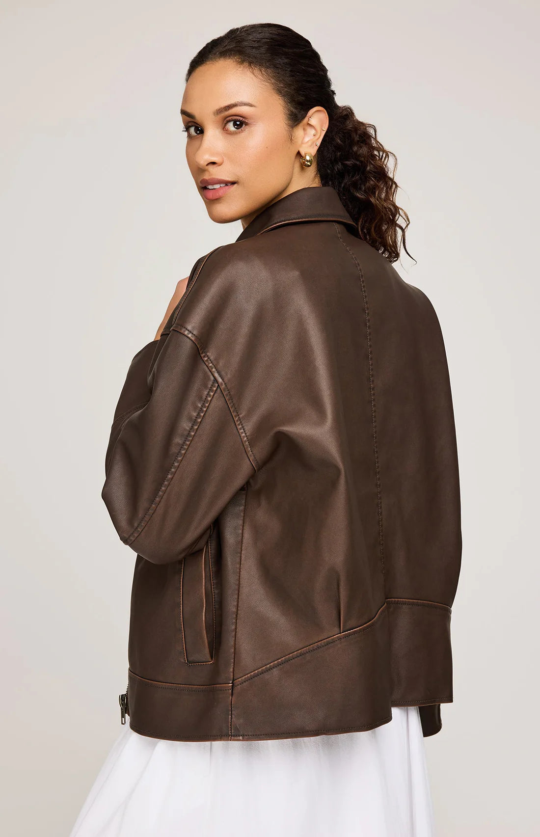 Gentle Fawn Audrey Faux Leather Jacket Chocolate