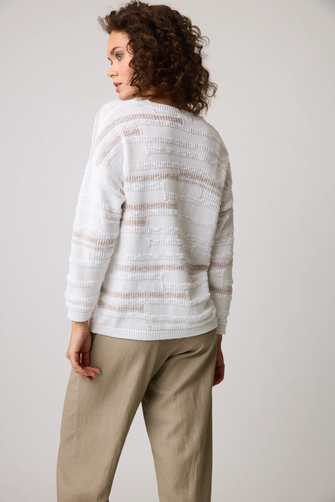 Parkhurst Abigail Stripe Sweater White