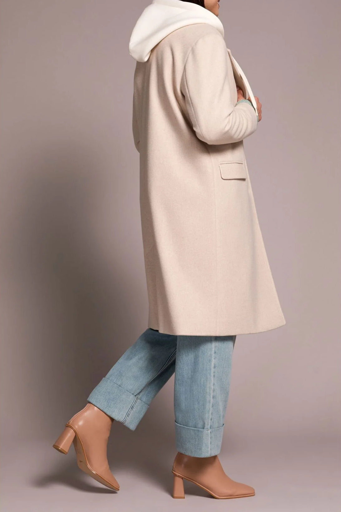 Tribal Fooler Hood Trench Coat Oatmeal