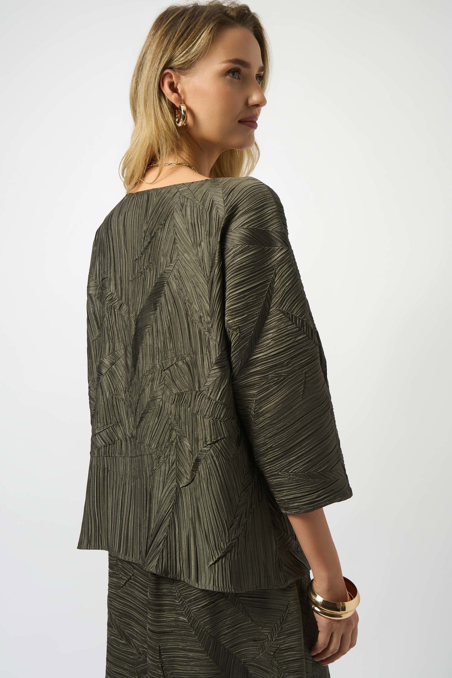 Joseph Ribkoff Pleated Satin Boxy Top 253002