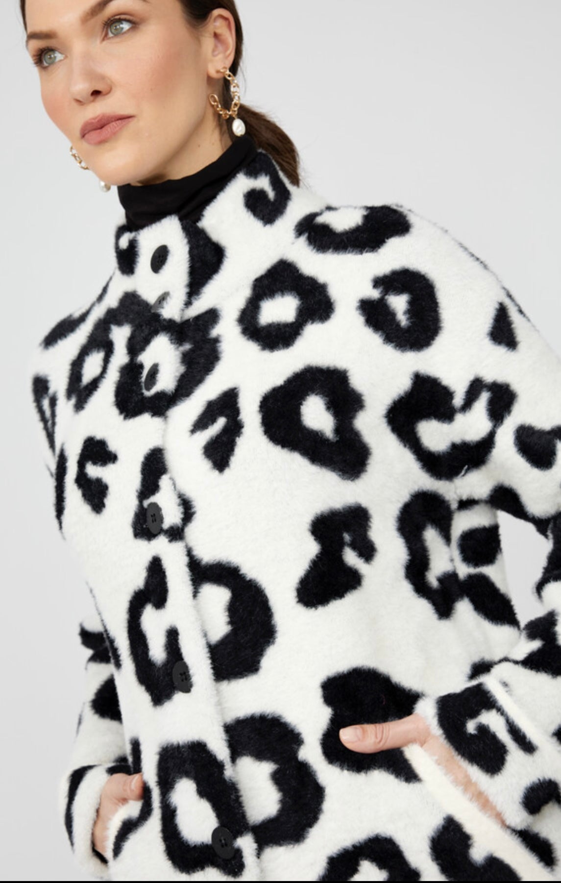 Animal Print High-neck Top Style 253723