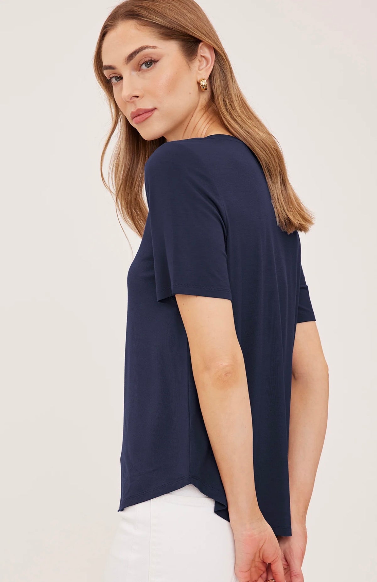 Gentle Fawn Jamie V-Neck Tee Navy