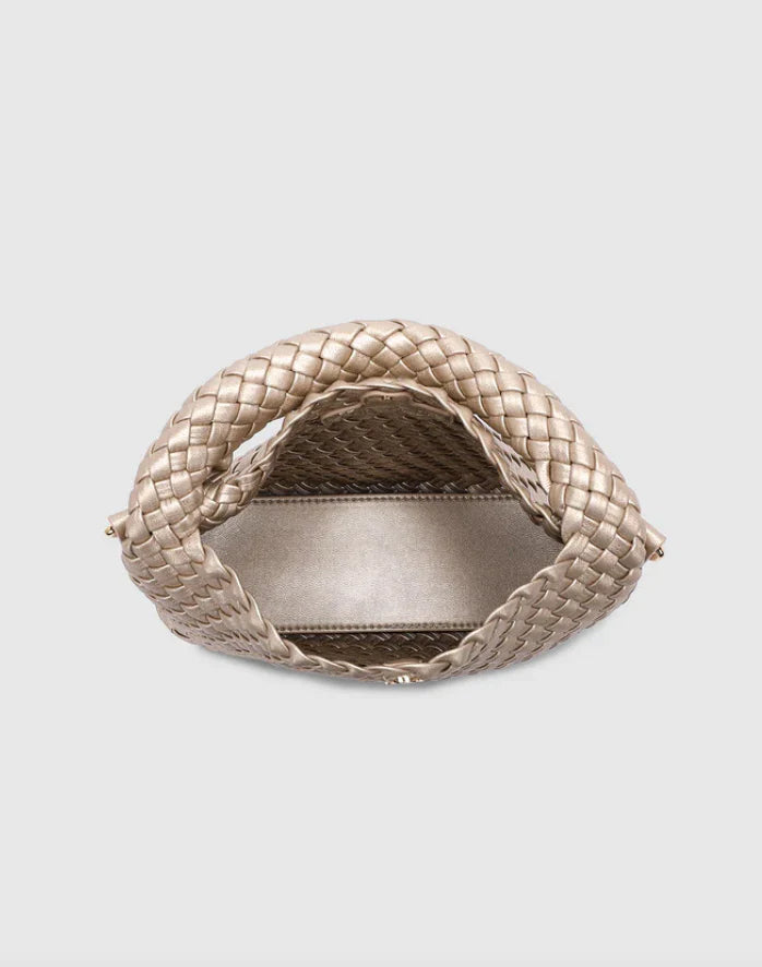 Louenhide Gabby Mini Woven Crossbody Bag Pink Champagne