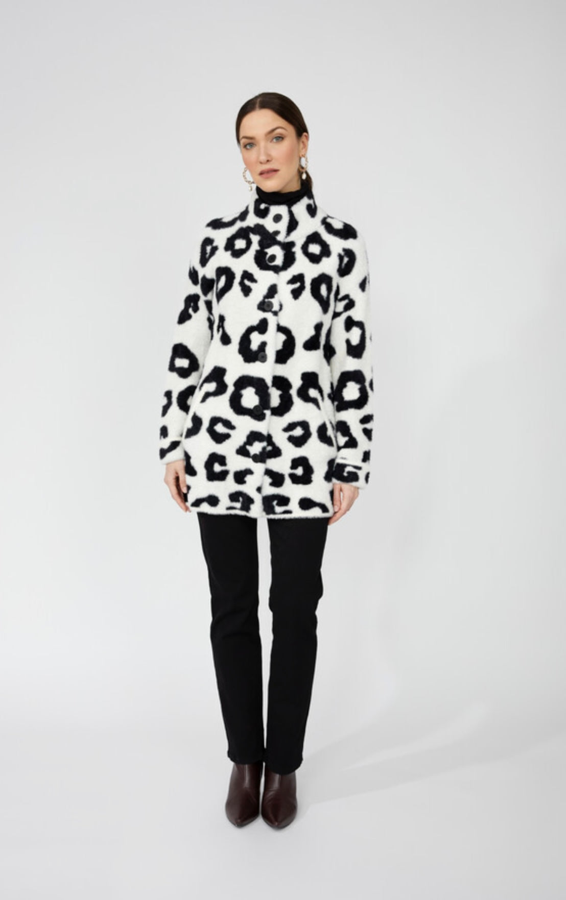 Animal Print High-neck Top Style 253723