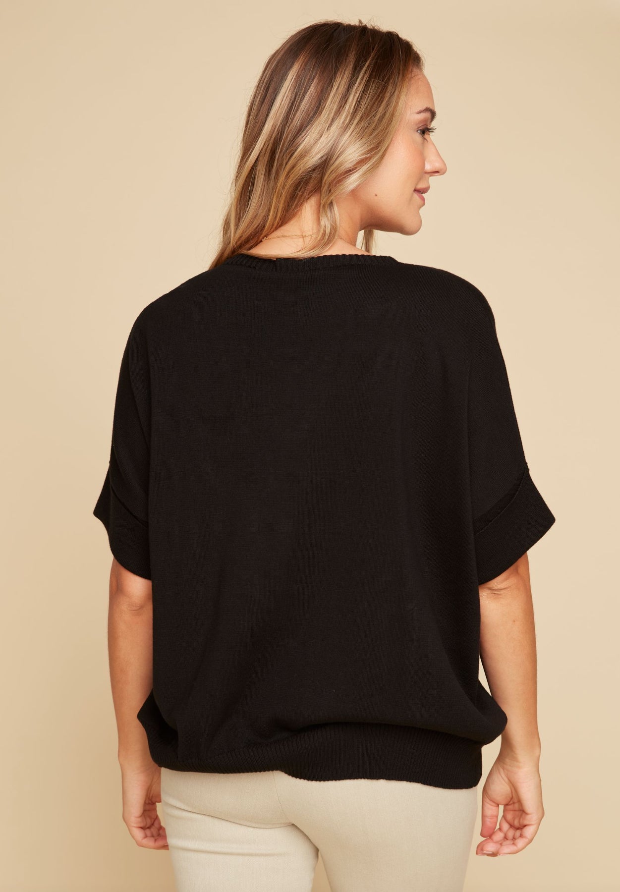 Renuar Rolled Half Sleeve Sweater Black