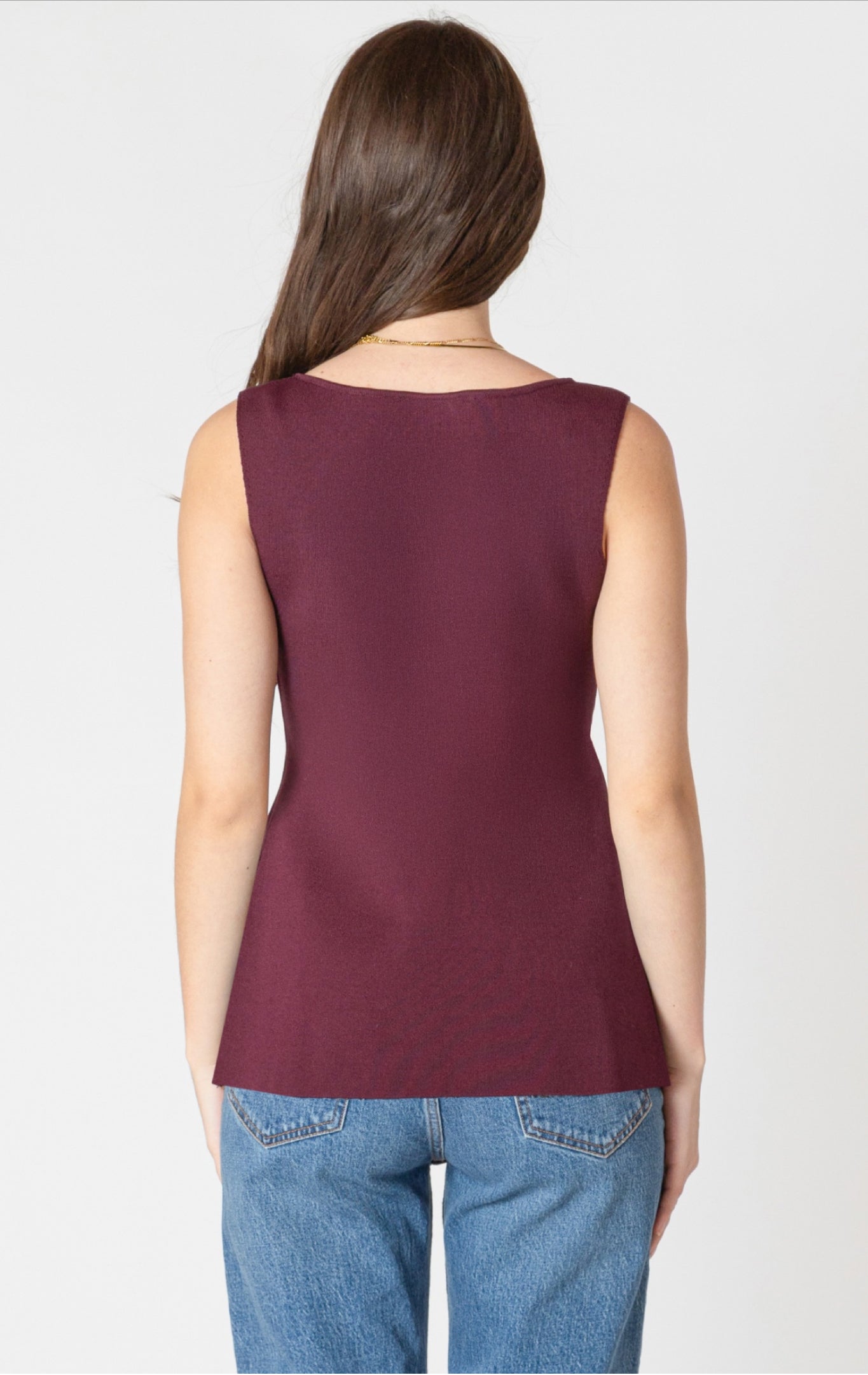 Black Tape Gold Button Vest Burgundy