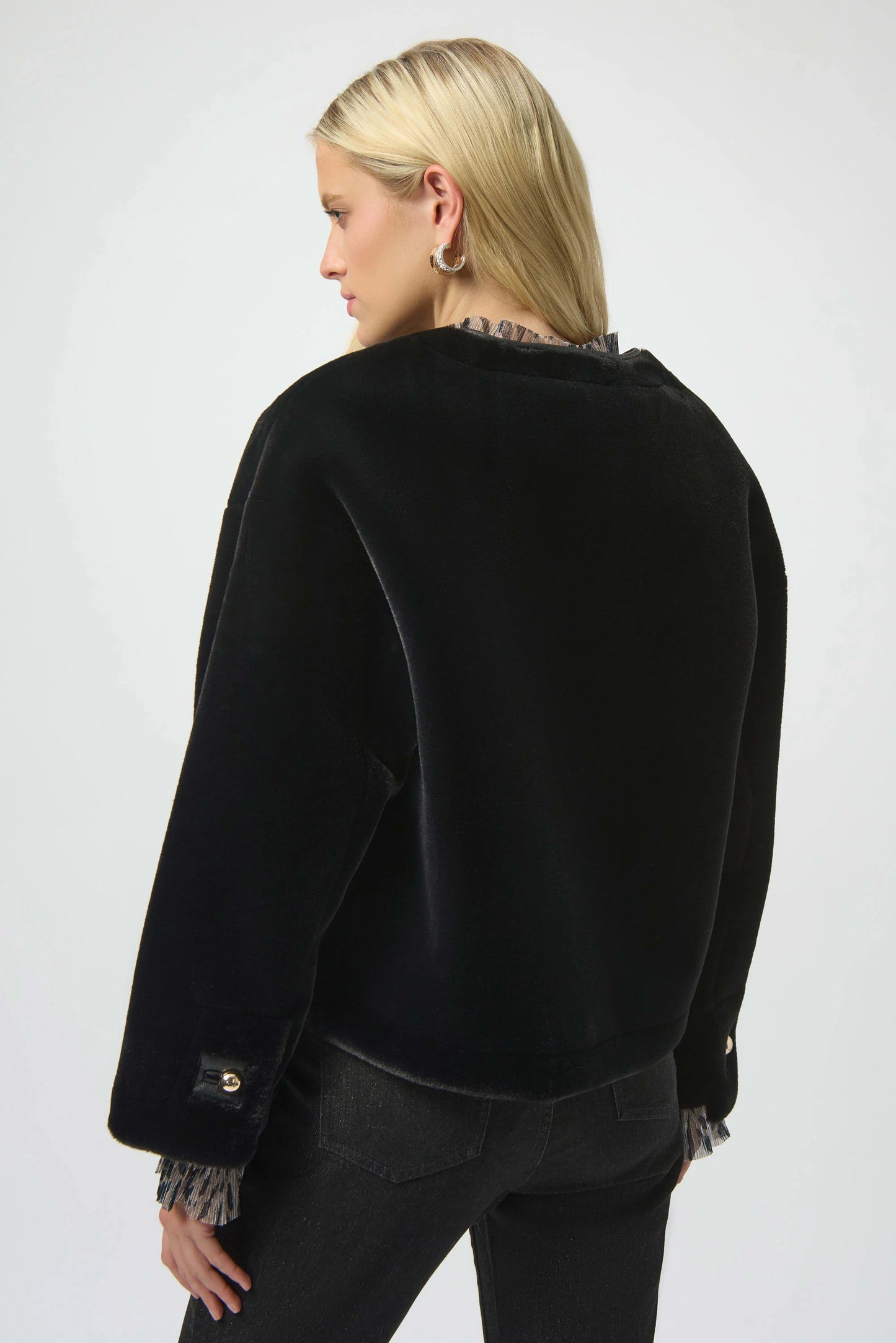 Joseph Ribkoff Bonded Faux Fur Boxy Jacket 254909