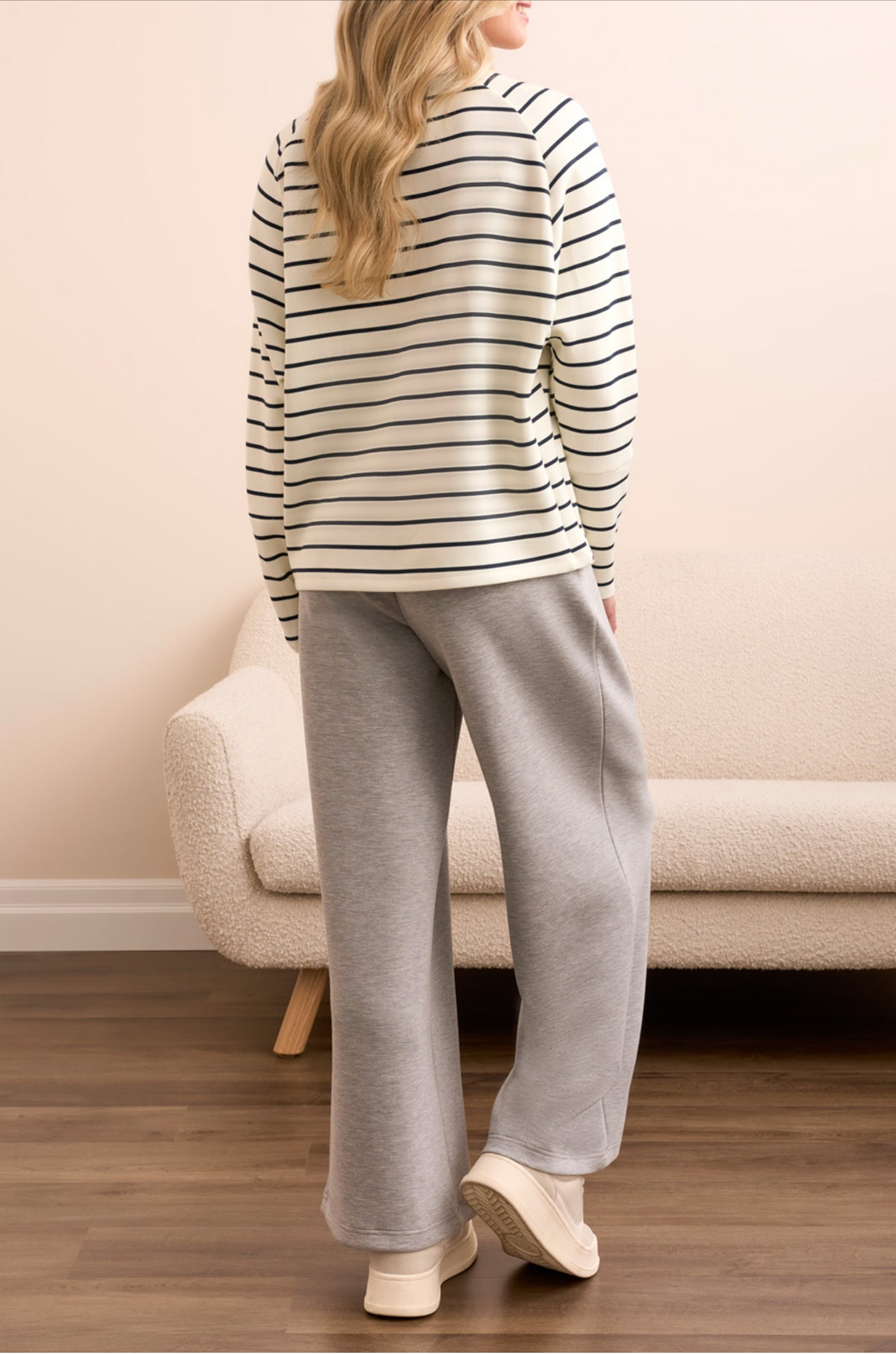 Tribal Striped Button Sleeve Top