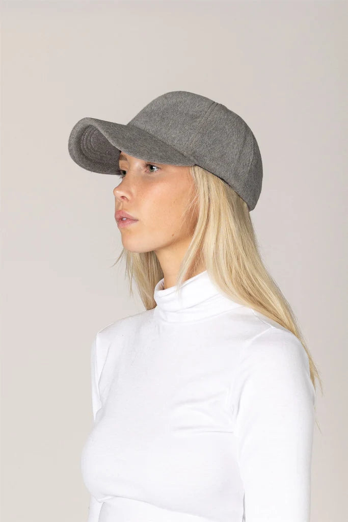 Lyla & Luxe Felt Baseball Hat Grey