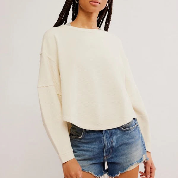 Free People Total Eclipse Tee Sweater Clean Ivory