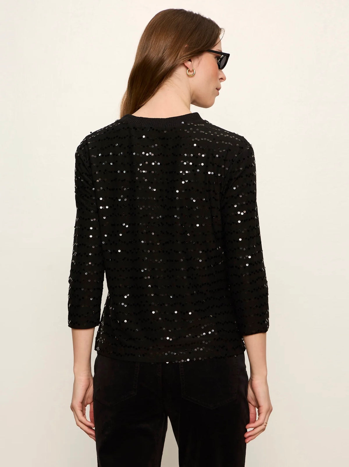 Sanctuary 3/4 Sleeve Sequin Mode Top