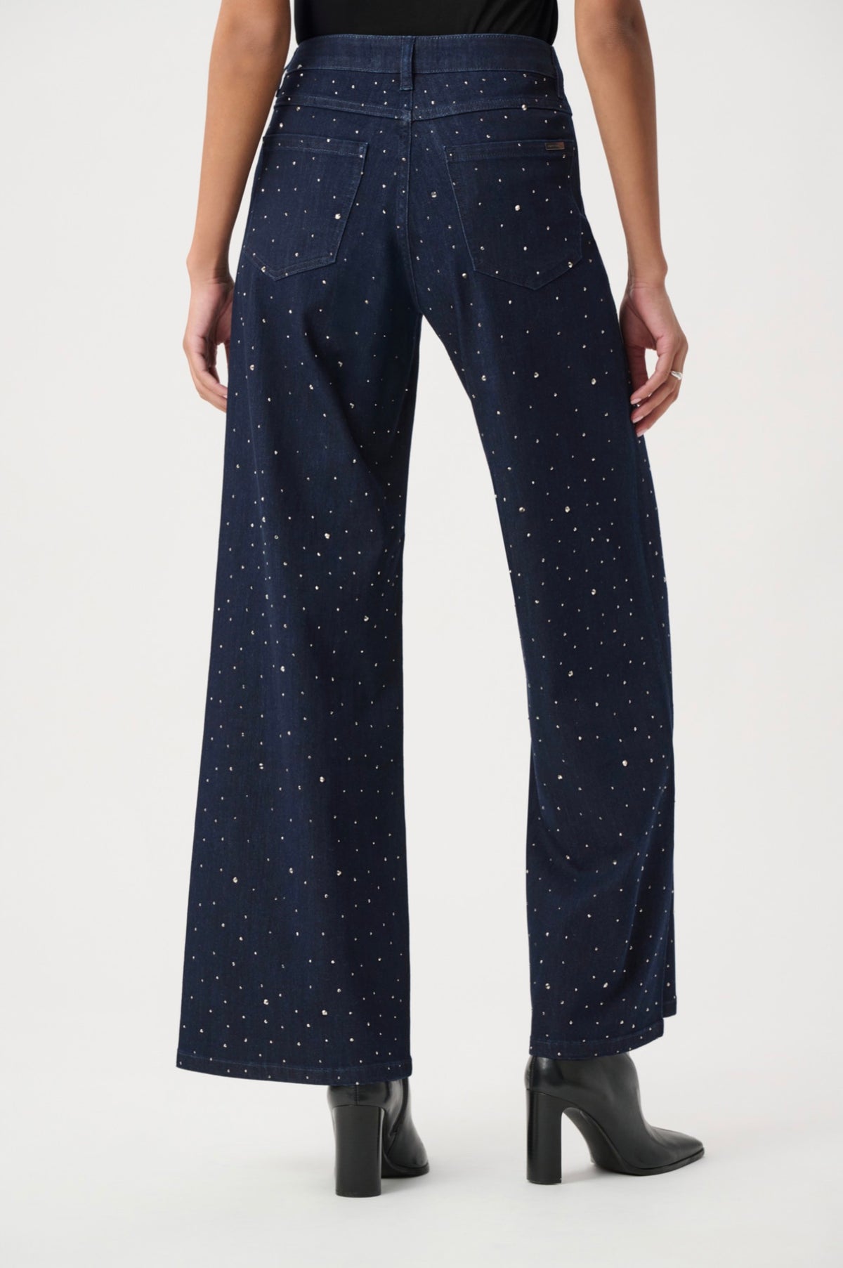 Joseph Ribkoff Classic Rhinestone Wide-Leg Jeans 254921W26
