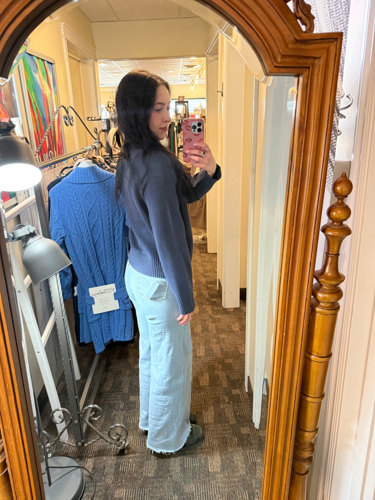 RD Style Chandra V-Neck Sweater Sea Blue