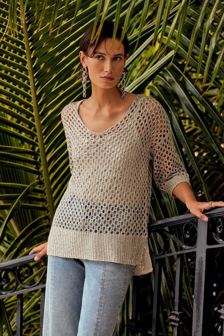 Open-Stitch Sweater