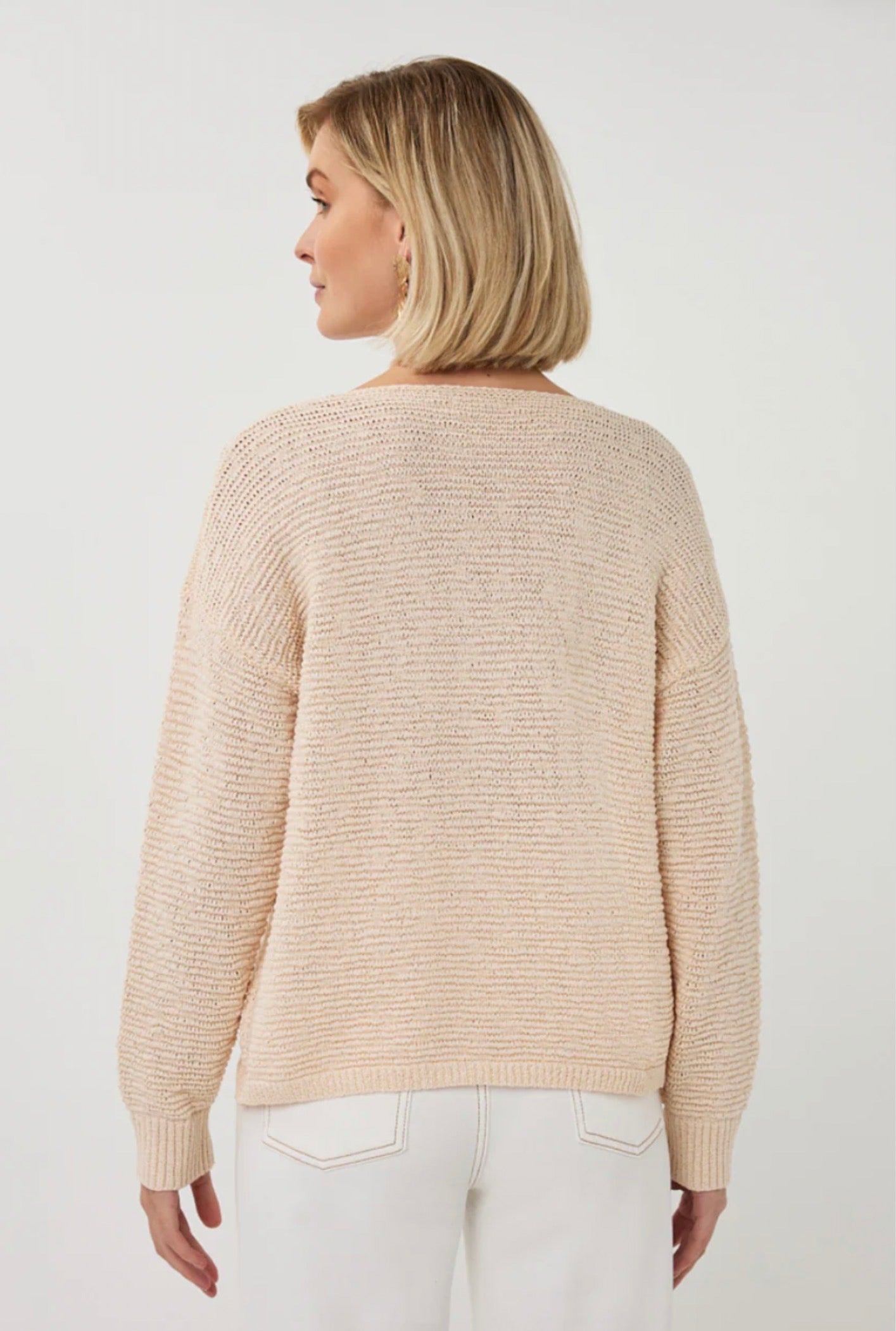 Esqualo V-Neck Knit Sweater Biscuit