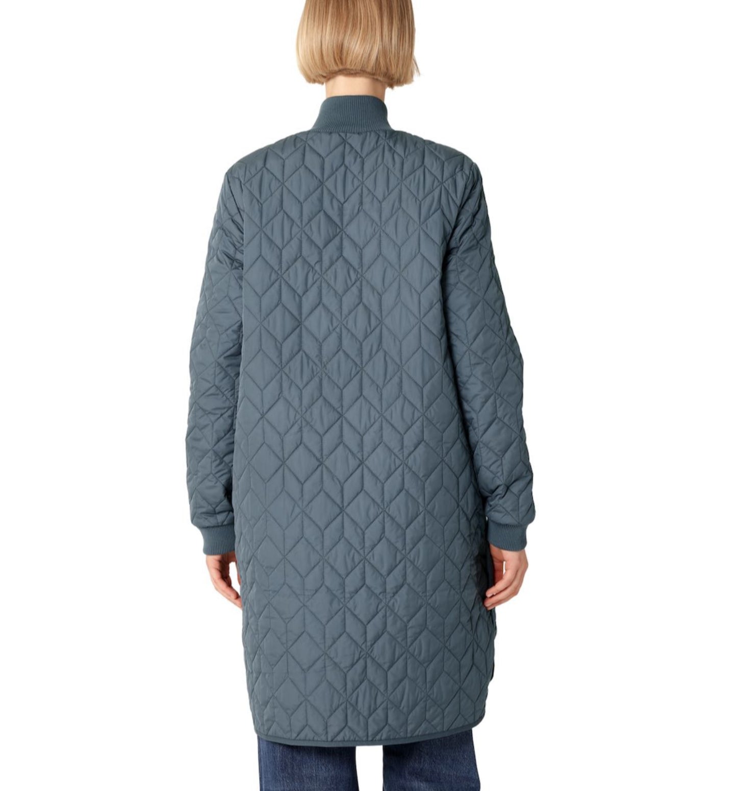 Ilse Jacobsen Long Padded Quilt Jacket Blue