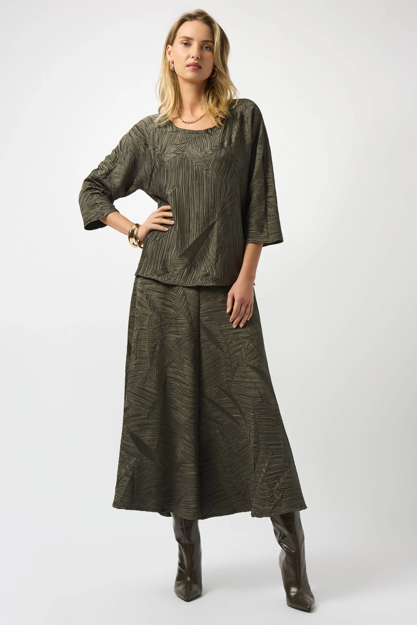 Joseph Ribkoff Pleated Satin Boxy Top 253002