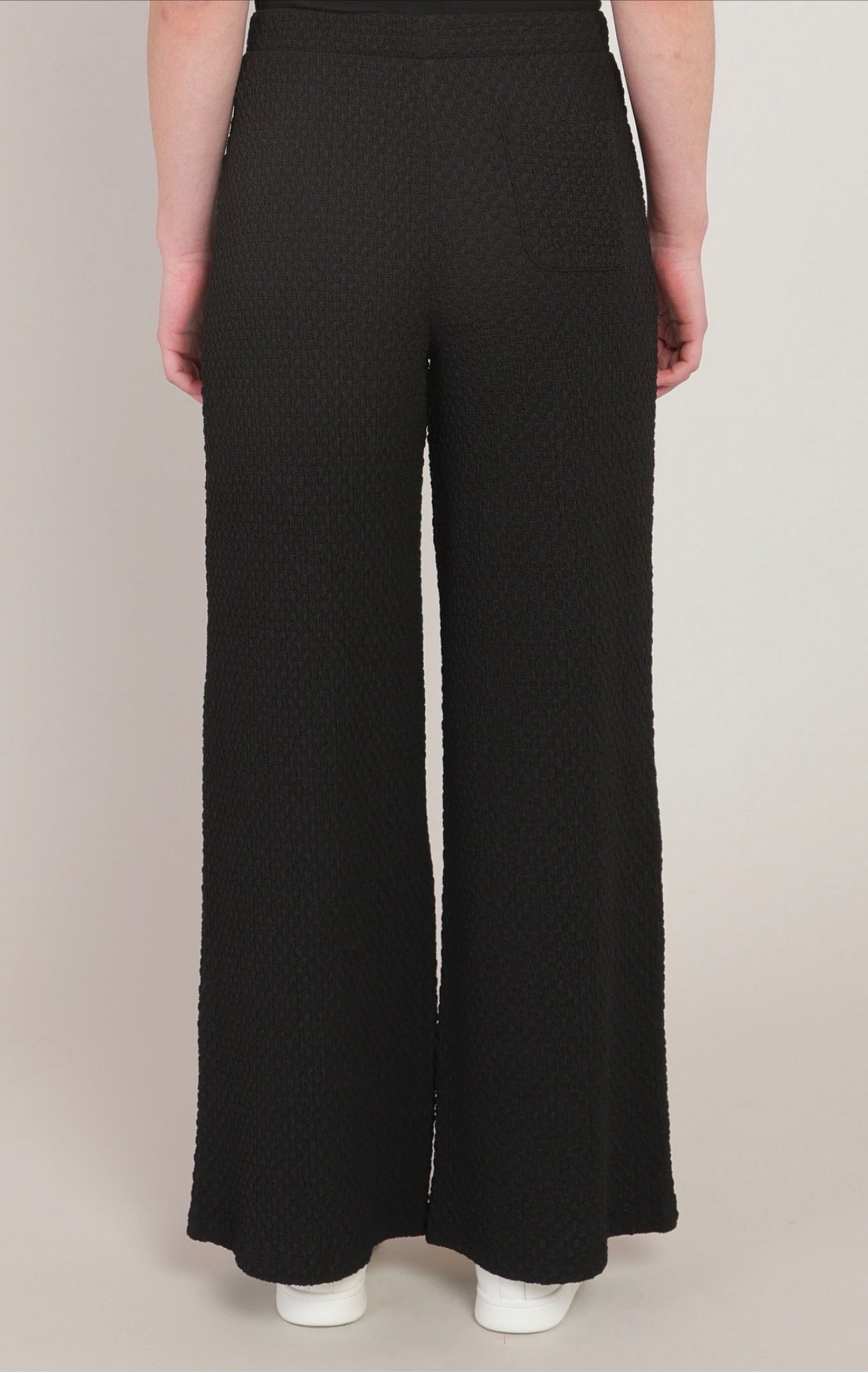 Room 34 Textured Wide Leg Pants Black
