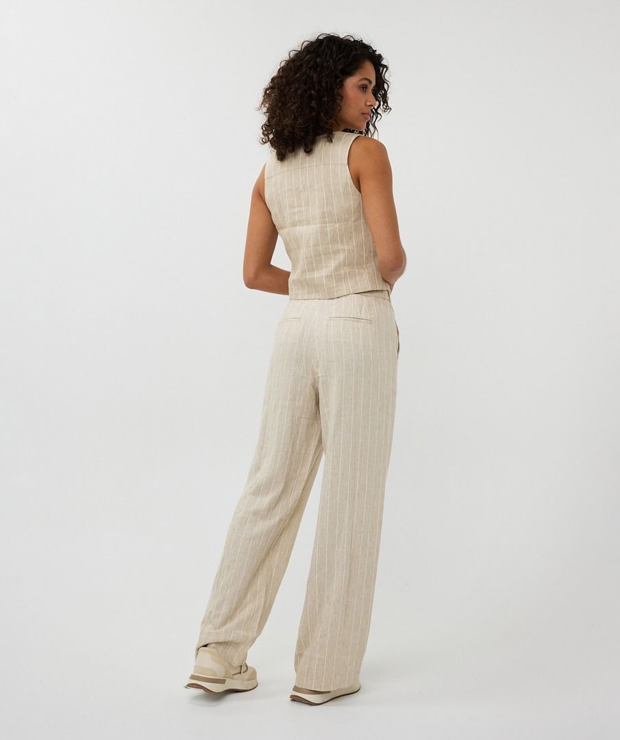 Esqualo Striped Trousers Sand