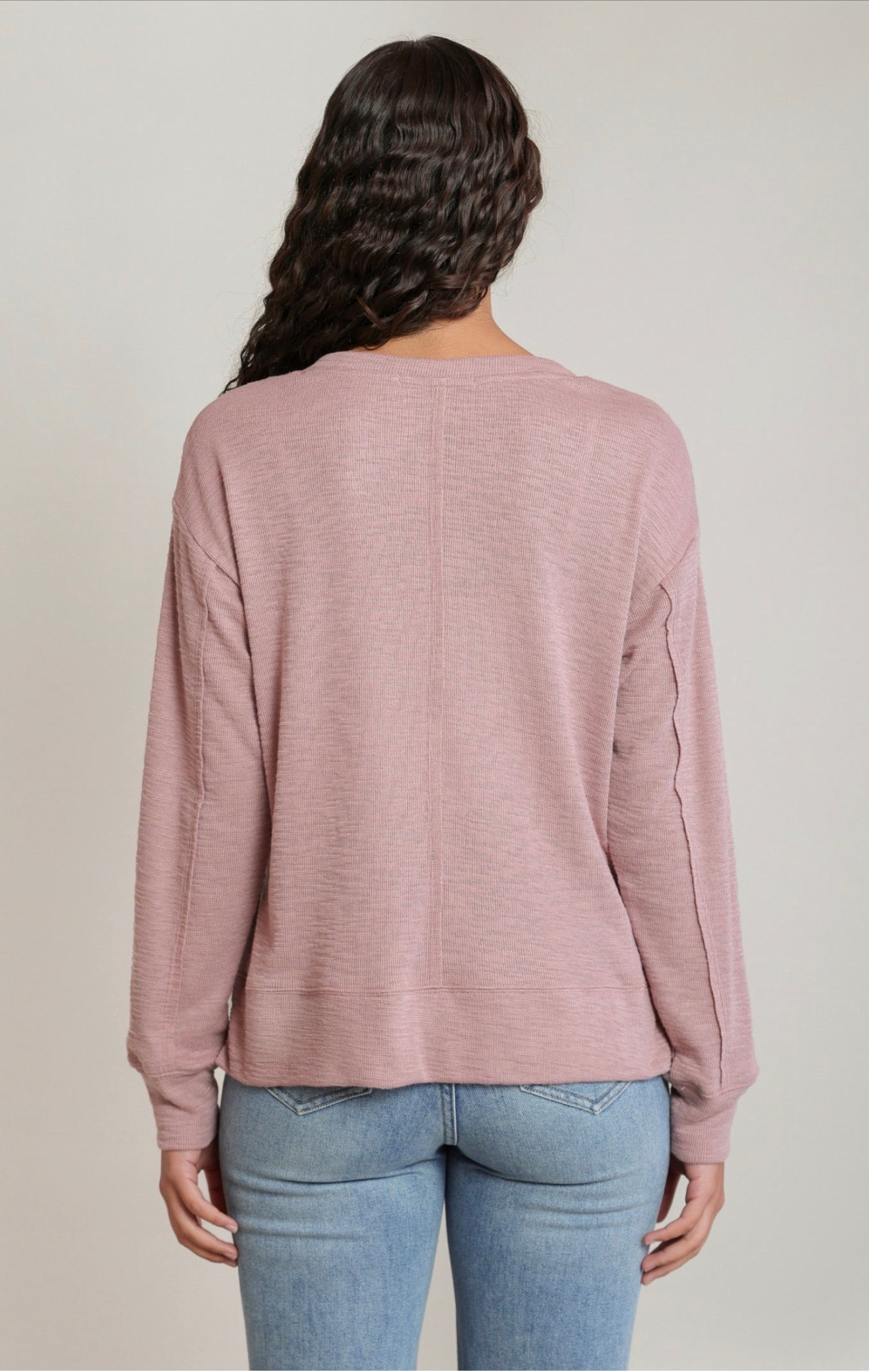 Dex V-Neck Knit Top Dusty Rose