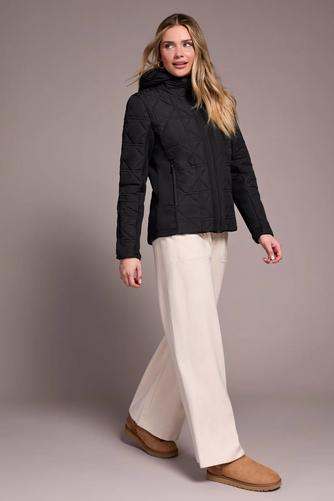 Tribal Water Repellent Textured Jacket Black