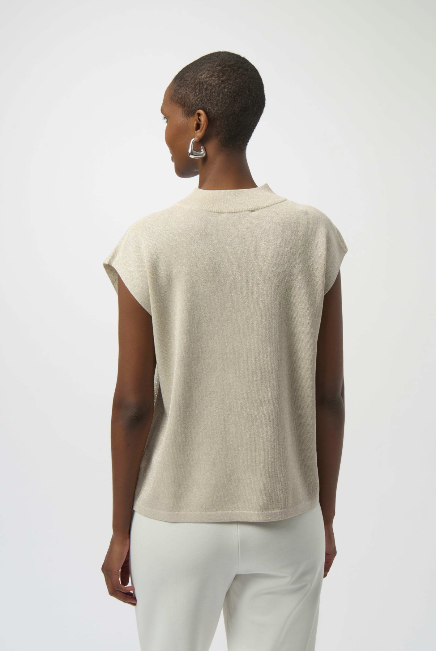 Joseph Ribkoff Sweater Knit Sleeveless Pullover with Iron-On Detail 254935
