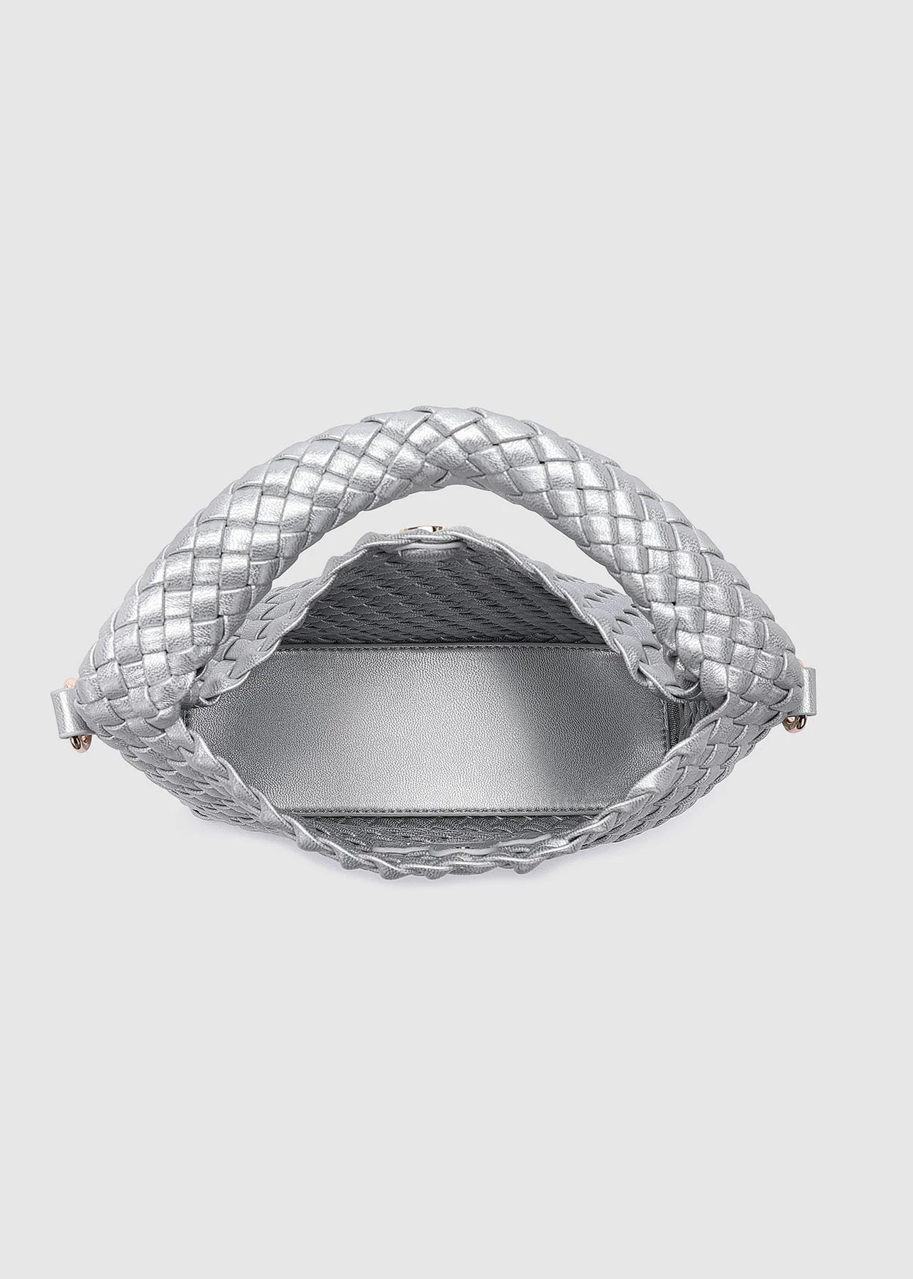 Louenhide Gabby Mini Woven Crossbody Bag Silver
