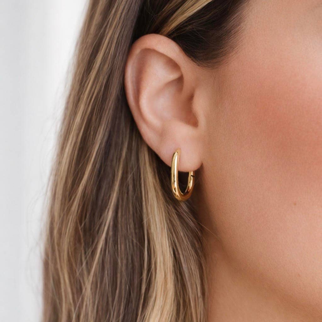 Petite Gold Jewelry Oval Hoops Small