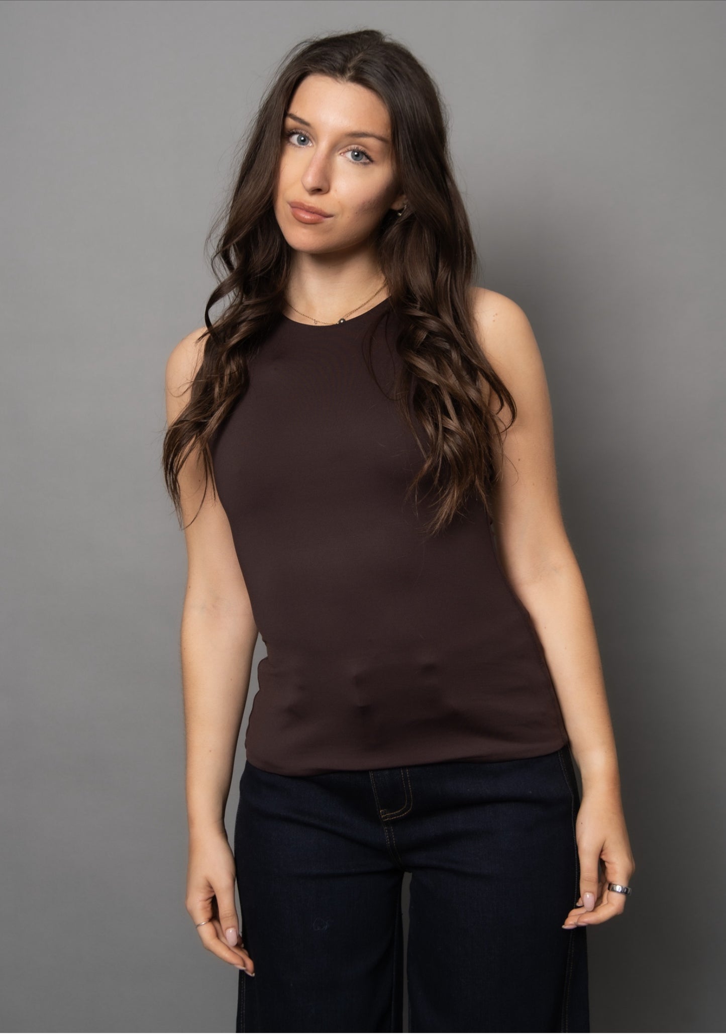 Second Skin: Maria Tank Dark Walnut