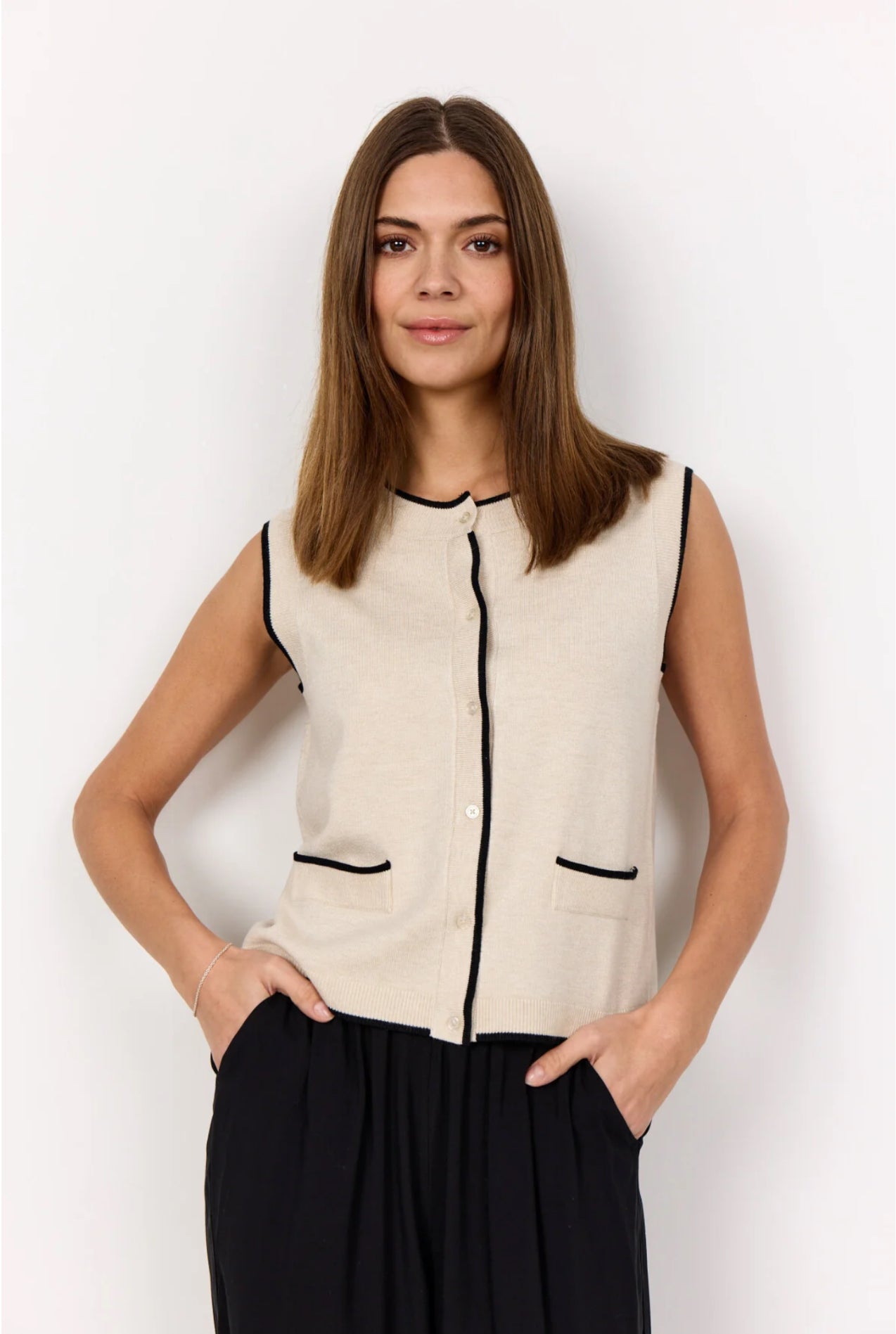 Soya Concept Dollie Waistcoat Top Cream