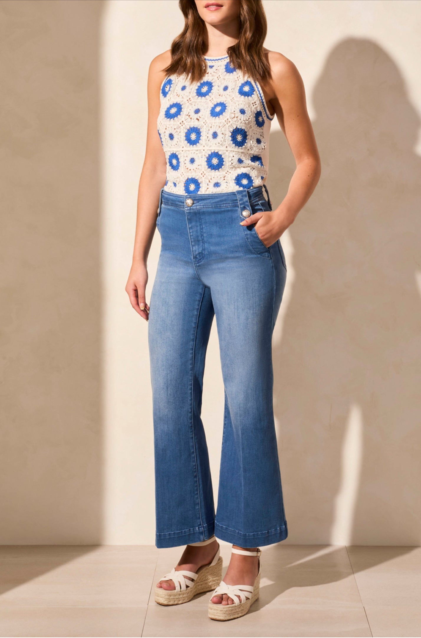 Tribal Brooke Hugging Palazzo Marine Jeans