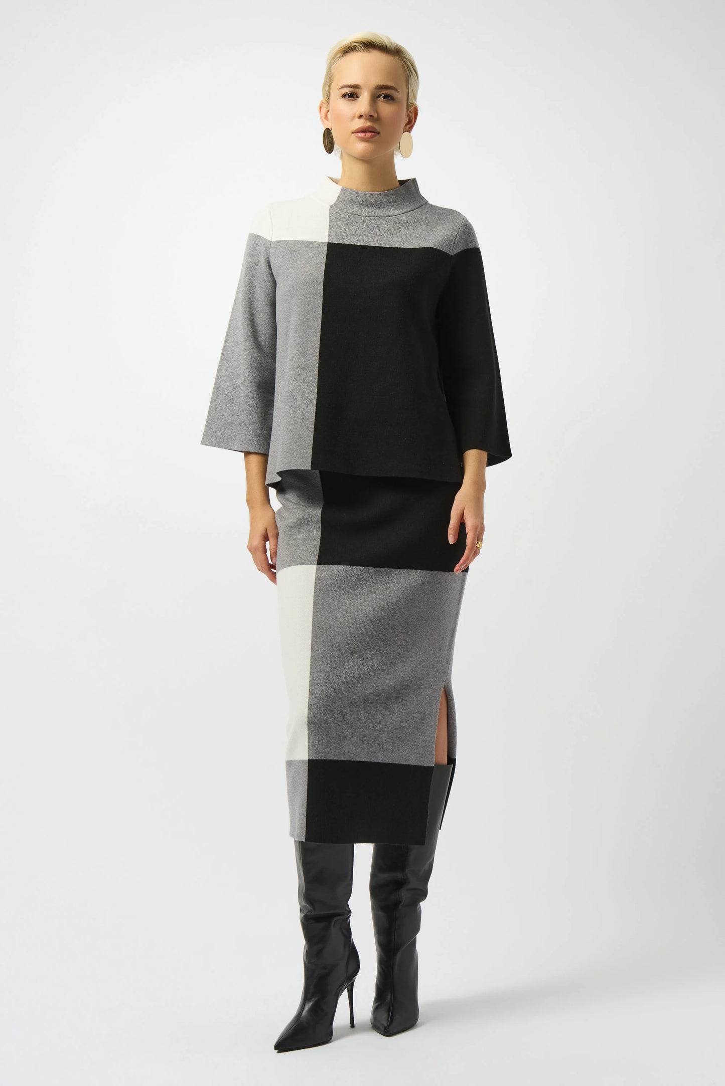 Joseph Ribkoff Jacquard Sweater Colour Block Pullover 253907