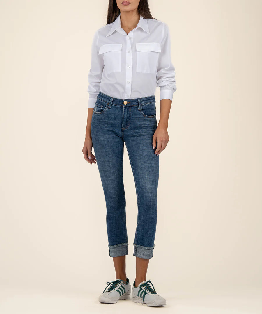 Kut Amy Mid Rise Crop Jeans
