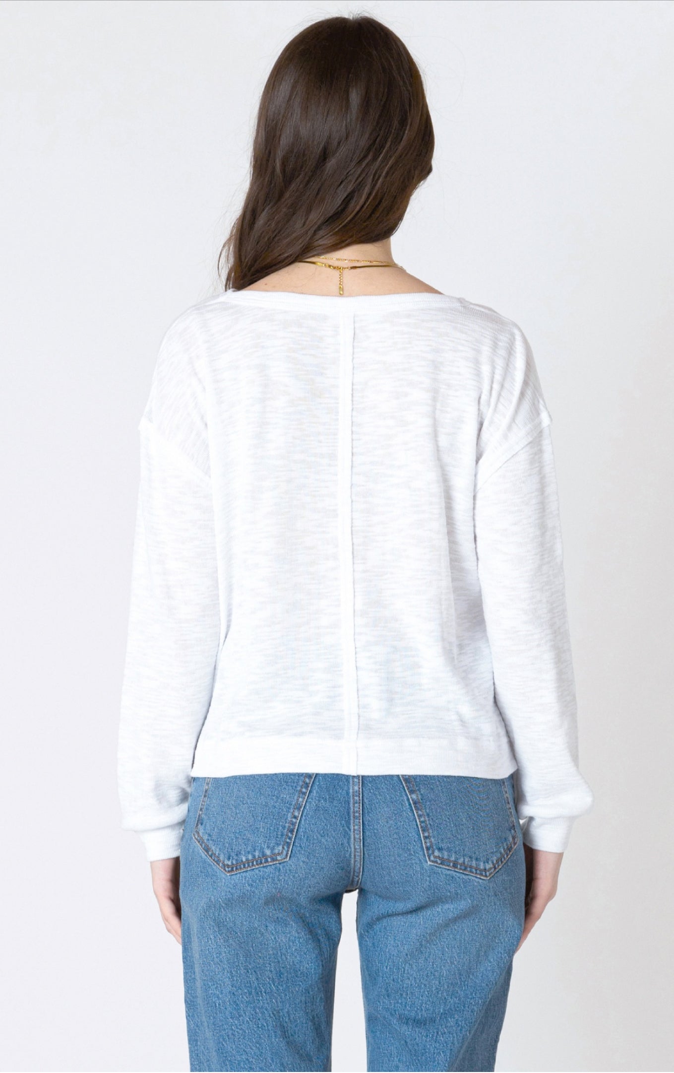 Dex Pocket Tee Long Sleeve White