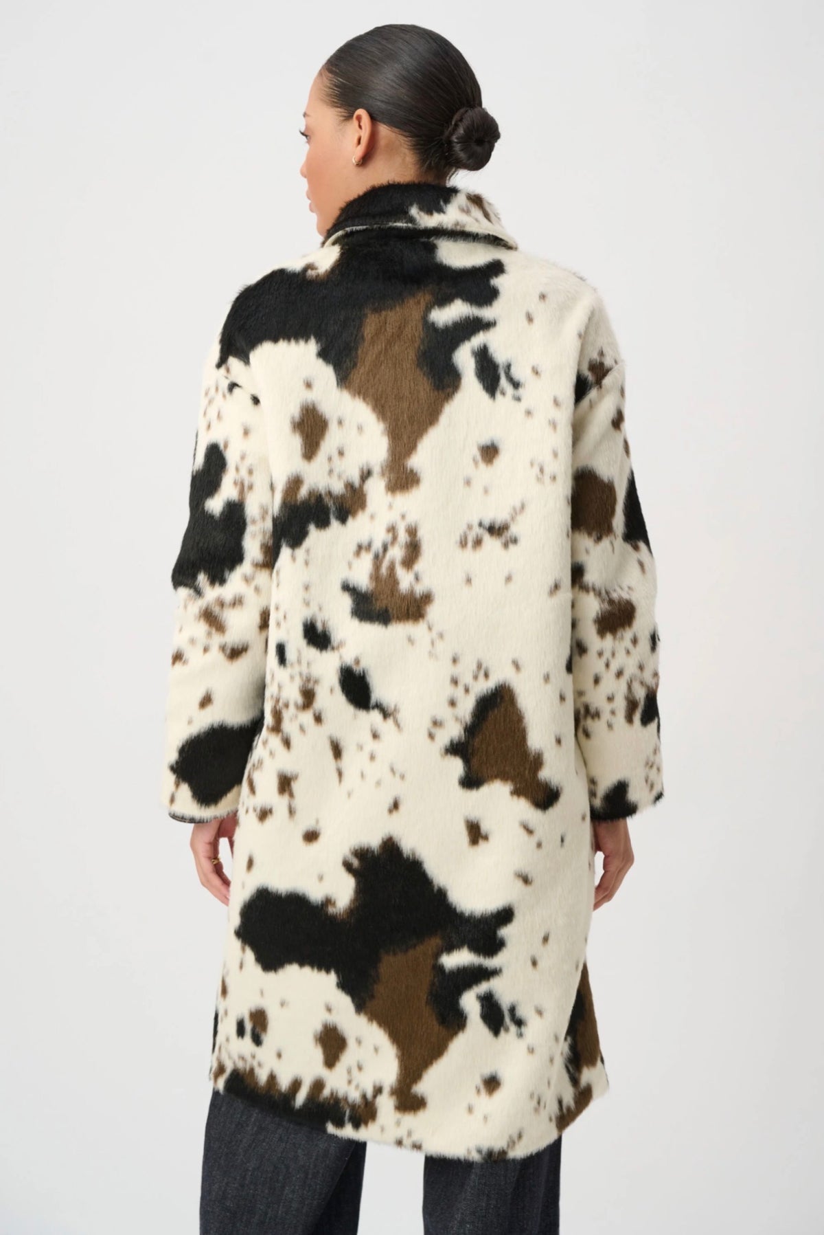 Joseph Ribkoff Faux Fur Cow Print Coat 264944