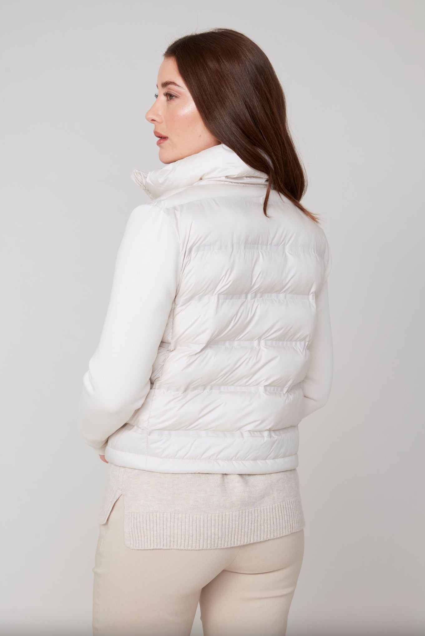 Renuar Cropped Puffer Jacket Oyster