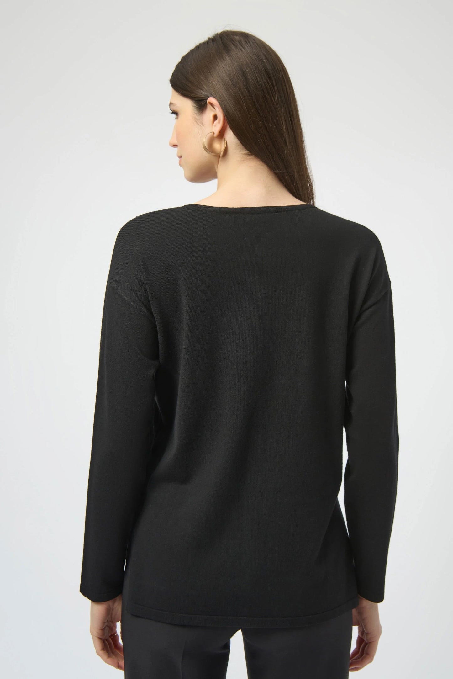 Joseph Ribkoff Sweater Knit Pullover with Iron-On Detail Black 254966